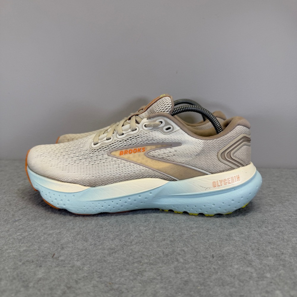 Brooks Glycerin 21 Womens Shoes Size 8.5 Tan Beige Running Sneakers 1204081B195